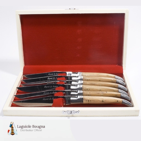 Coffret de couteaux de table Laguiole en Olivier